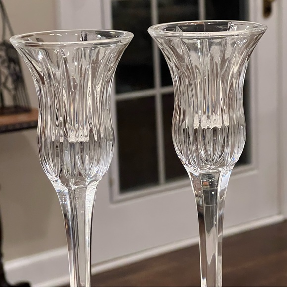 Vintage Mikasa Icicles Crystal Candlesticks Candle Holders Set Of 2 Germany - Picture 9 of 11